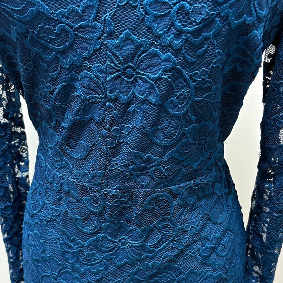 NWT Vero Moda Teal Lace Long Sleeve Dress - Picture 3 of 6